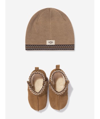 UGG Baby Tasman And Beanie Gift Set in Brown solde