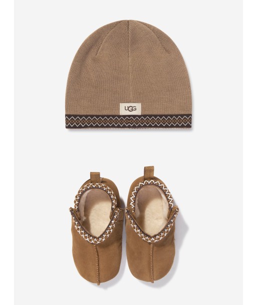 UGG Baby Tasman And Beanie Gift Set in Brown solde