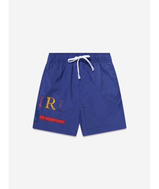 Amiri Boys Rainbow Bar Swim Trunks in Blue 2023