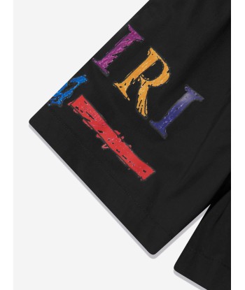 Amiri Boys Rainbow Bar Swim Trunks in Black de France