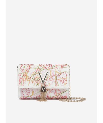 Valentino Girls Divina Embroidery Flap Bag in White (W: 17cm) Venez acheter