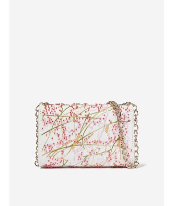 Valentino Girls Divina Embroidery Flap Bag in White (W: 17cm) Venez acheter