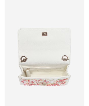 Valentino Girls Divina Embroidery Flap Bag in White (W: 17cm) Venez acheter