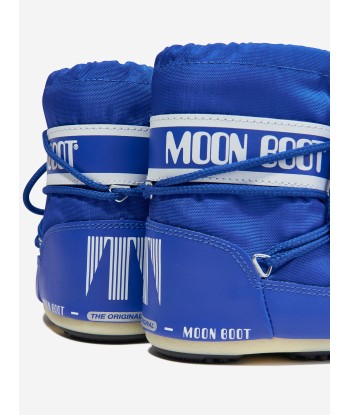 Moon Boot Baby Icon Mini Nylon Snow Boots in Blue rembourrage situé sous