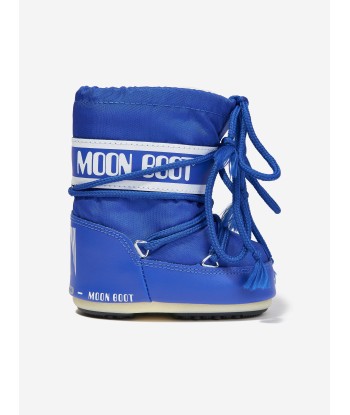 Moon Boot Baby Icon Mini Nylon Snow Boots in Blue rembourrage situé sous