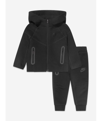 Nike Boys Tech Fleece Hooded Tracksuit in Black rembourrage situé sous