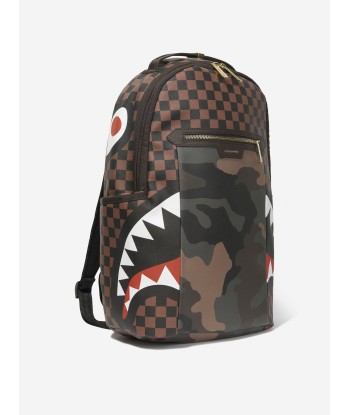 Sprayground Kids Sip Camo Accent DLXSV Backpack in Brown la chaussure