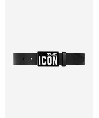 Dsquared2 Kids Black Leather Icon Belt basket pas cher