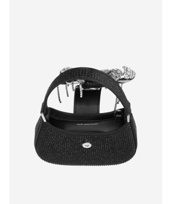 Self Portrait Girls Rhinestone Micro Crescent Bag in Black Amélioration de cerveau avec