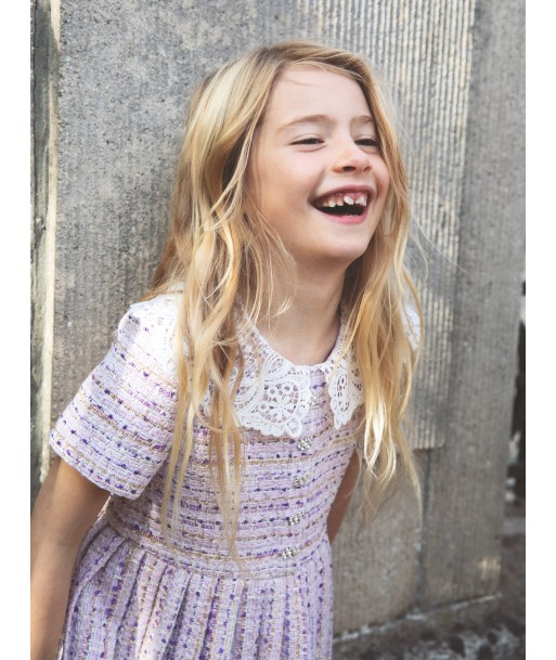 Self Portrait Girls Boucle Dress in Purple Venez découvrir notre 