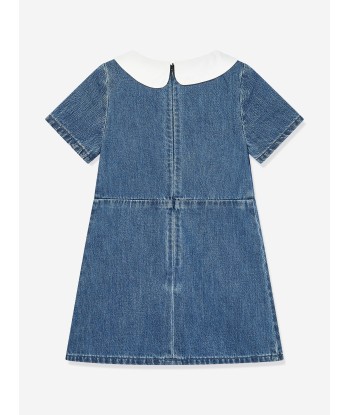 Self Portrait Girls Denim Scalloped Dress in Blue france