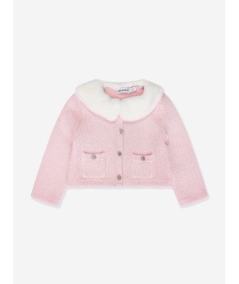 Self Portrait Girls Sequin Knit Cardigan in Pink Economisez 