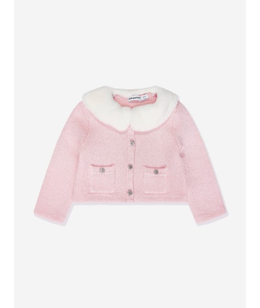 Self Portrait Girls Sequin Knit Cardigan in Pink Economisez 