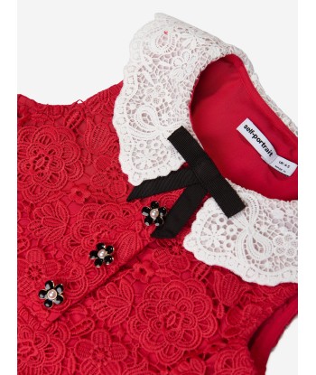 Self Portrait Girls Lace Collar Dress in Red Vous souhaitez 