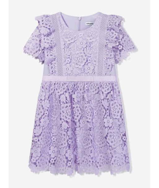 Self Portrait Girls Lace Dress in Purple de technologie