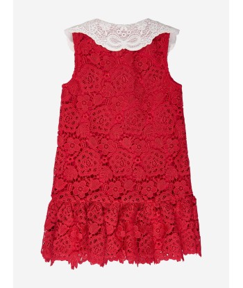 Self Portrait Girls Lace Collar Dress in Red Vous souhaitez 