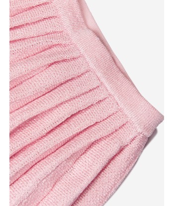 Self Portrait Girls Sequin Knit Pleated Skirt in Pink la chaussure