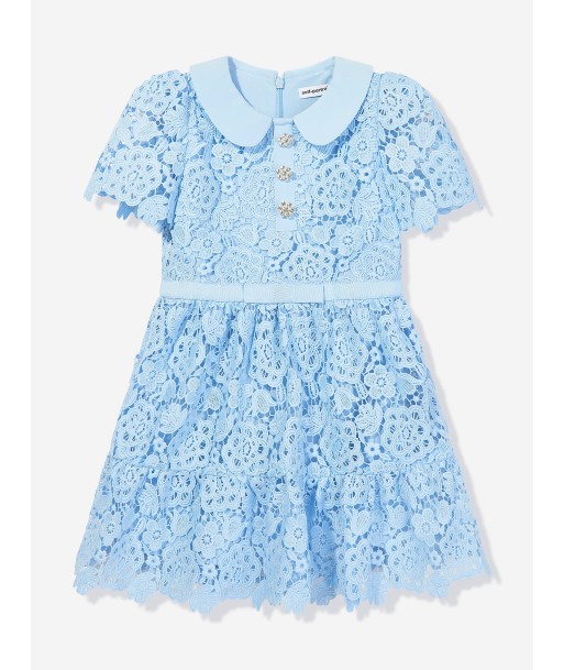 Self Portrait Girls Lace Dress in Blue 2023