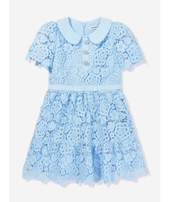 Self Portrait Girls Lace Dress in Blue 2023