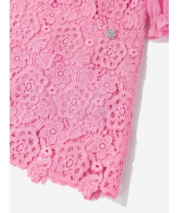 Self Portrait Girls Lace Collar Dress in Pink acheter