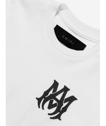 Amiri Kid Logo T-Shirt in White pas cher 