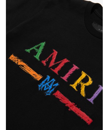 Amiri Kids Crayon Sketch Bar T-Shirt in Black offre 