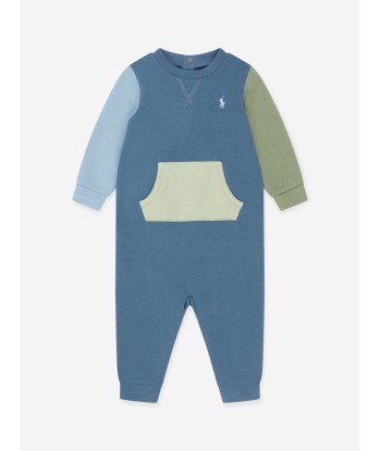 Ralph Lauren Baby Boys Colourblock Romper in Blue en ligne des produits 