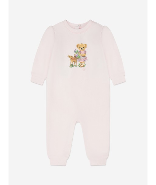 Ralph Lauren Baby Girls Bear Romper in Pink soldes